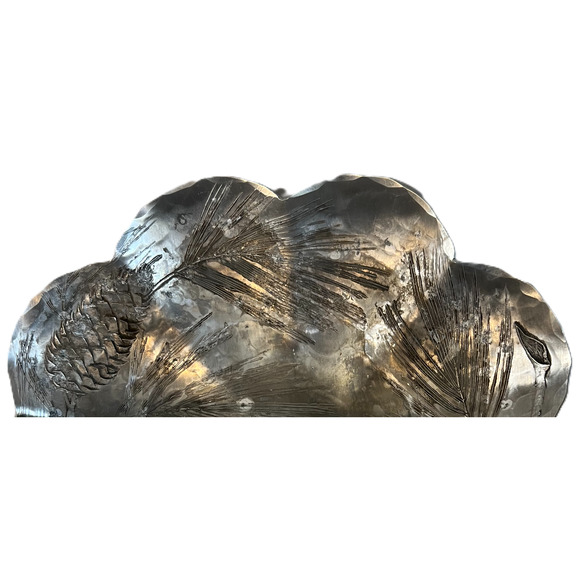 Vintage Wendell August Forge Handmade Hammered Aluminum Bowl 11" Rare Pinecone - Picture 6 of 8